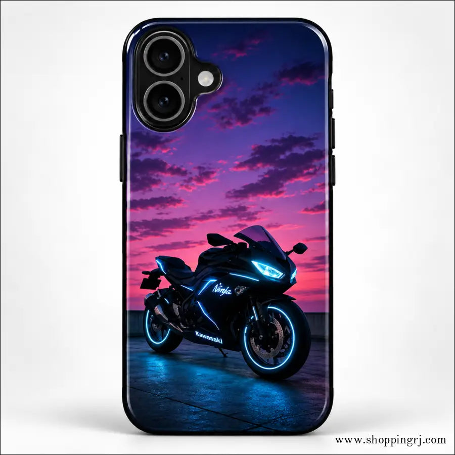 Kawasaki Ninja Neon Sunset Glossy Mobile Case RJ-MOTOR 005
