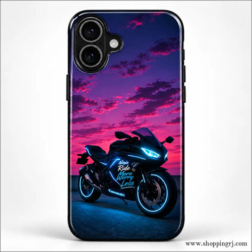 Kawasaki Ninja Ride More Worry Less Glossy Mobile Case RJ-MOTOR 008