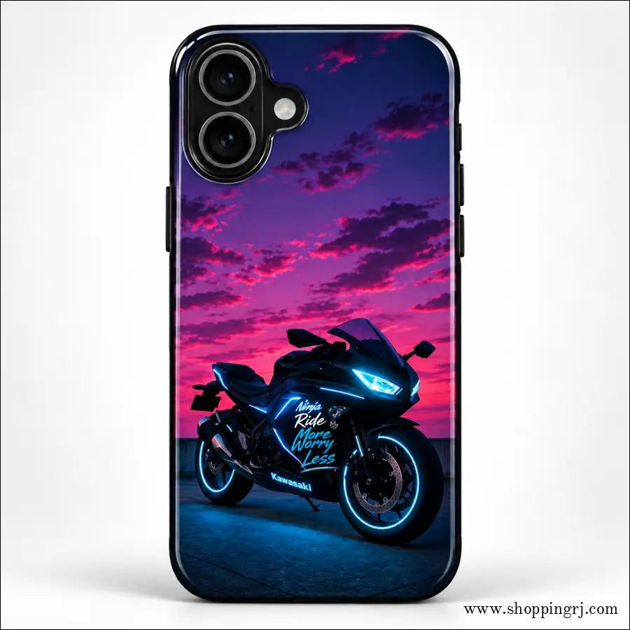 Kawasaki Ninja Ride More Worry Less Glossy Mobile Case RJ-MOTOR 008