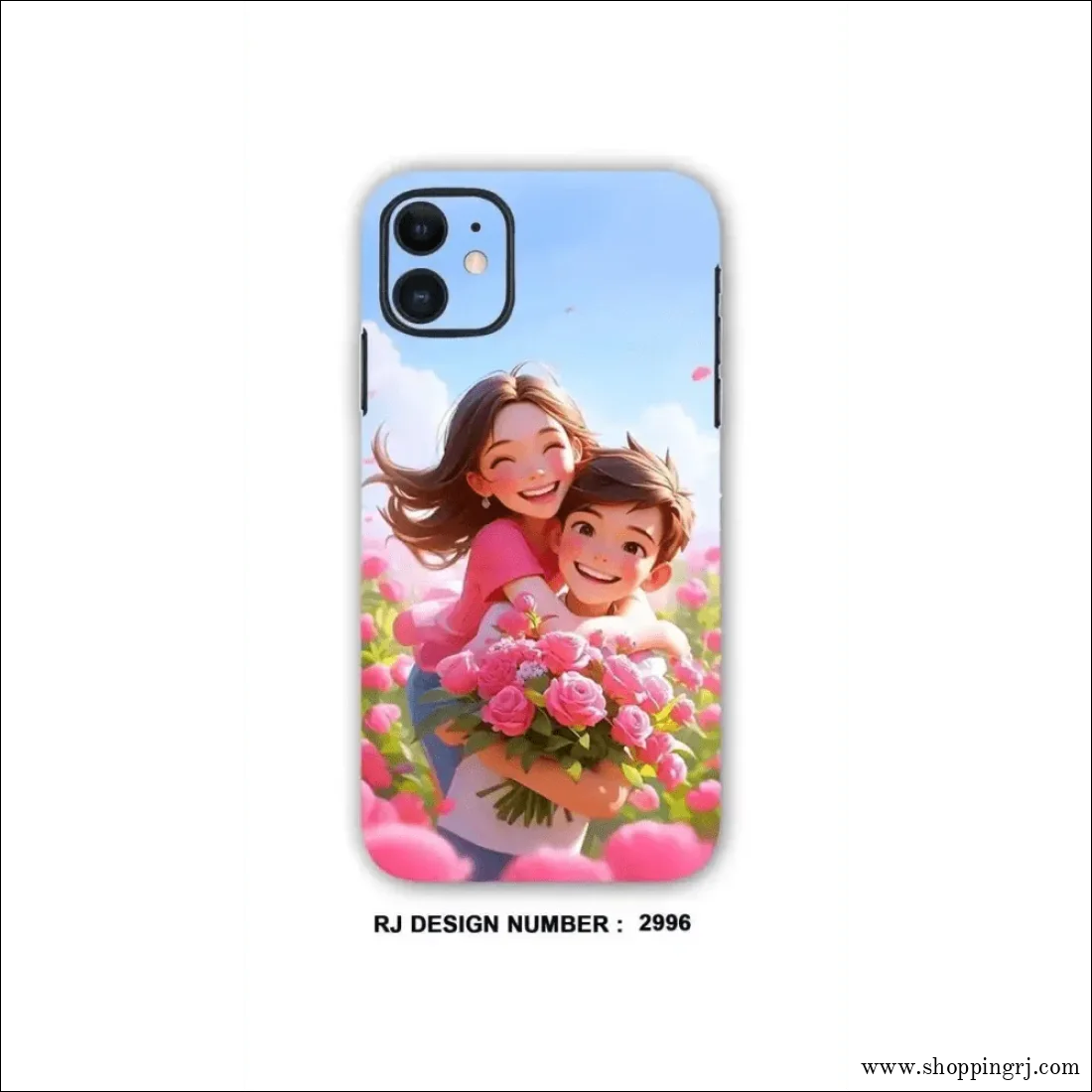 LOVELY COUPLE HUG IN GARDEN mobile skins RJ2996, ANIME MOBILE WRAPPING