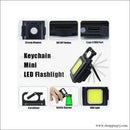 Multifunction Keychain Led Light with Bottle Opener Magnetic Base and Folding Bracket Mini Cob 800 Lumens Rechargeable