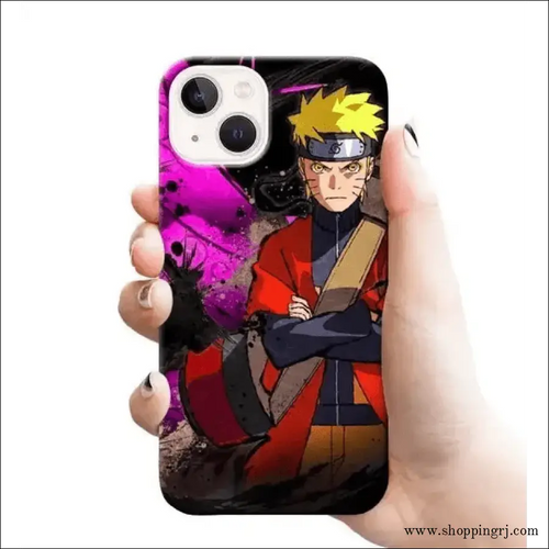 Naruto with Purple Background Mobile Cover Rj1684 Plastic Hard Case - Mobile Covers