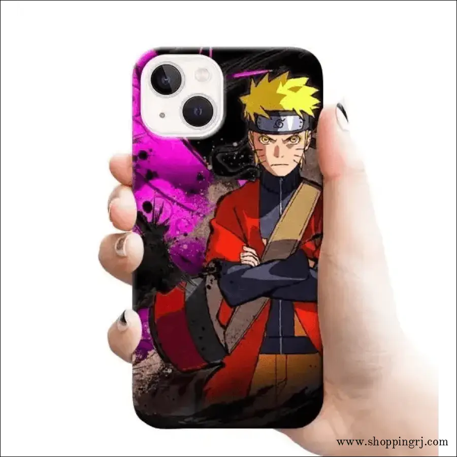 Naruto with Purple Background Mobile Cover Rj1684 Plastic Hard Case - Mobile Covers
