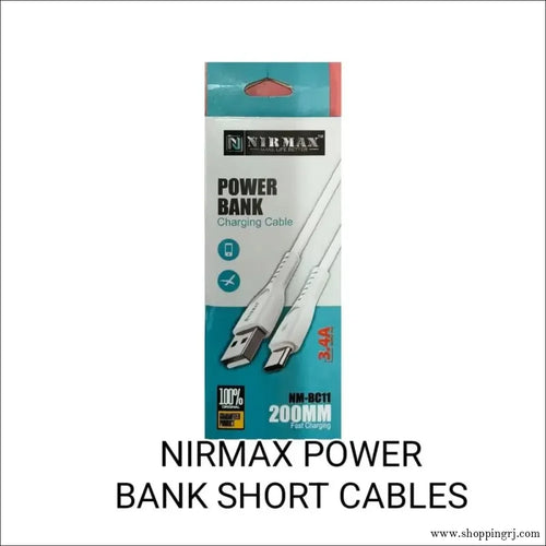 Nirmax Power Bank short cables 200mm Type B AND Type C - Cable - CableRJ mobiles and accessories Thoothukudipower bank cables