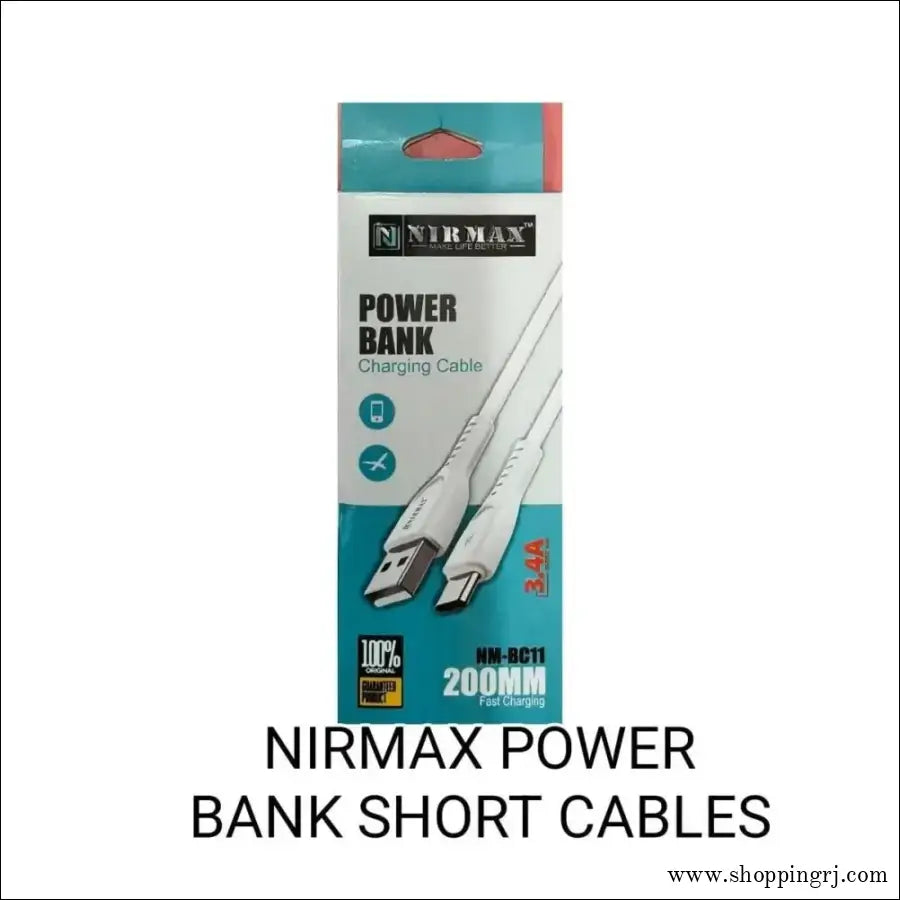 Nirmax Power Bank short cables 200mm Type B AND Type C