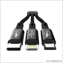 Nylon Braided 3 in 1 Cable 1.5m - Cable