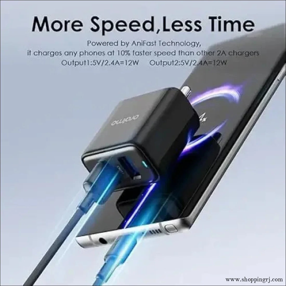 Oraimo Charger, Dual Port Fast Charger 5V/2.4A Fast Charging Adapter with Type B (V8)cable - charger - chargermobile chargerchargers