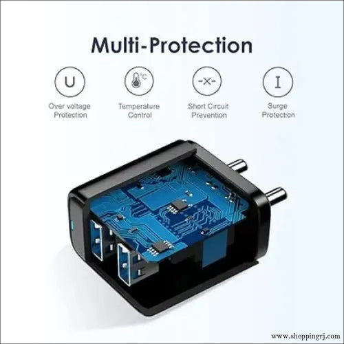 Oraimo Charger, Dual Port Fast Charger 5V/2.4A Fast Charging Adapter with Type B (V8)cable - charger - chargermobile chargerchargers