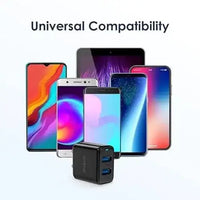 Oraimo Charger, Dual Port Fast Charger 5V/2.4A Fast Charging Adapter with Type B (V8)cable - charger - chargermobile chargerchargers