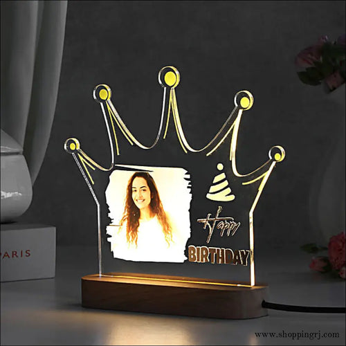 Personalised LED Crown Lamp for Birthday