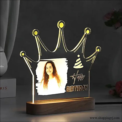 Personalised LED Crown Lamp for Birthday