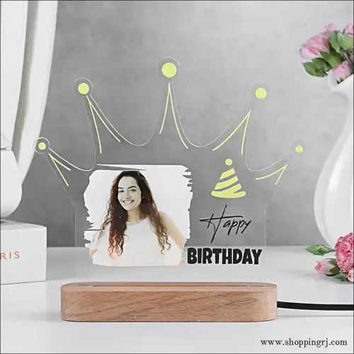 Personalised LED Crown Lamp for Birthday