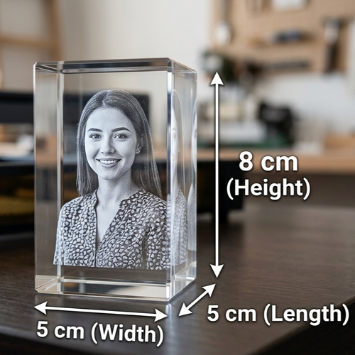 3d Crystal Single Face with Light