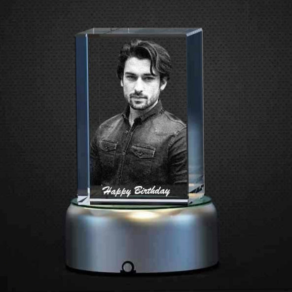 3d Crystal Single Face with Light