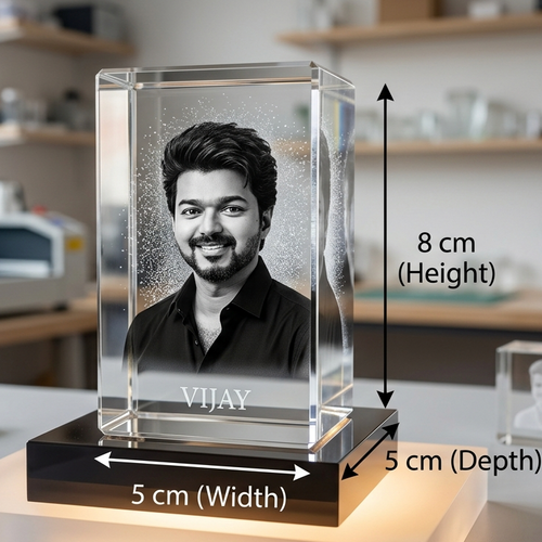 3d Crystal Single Face with Light