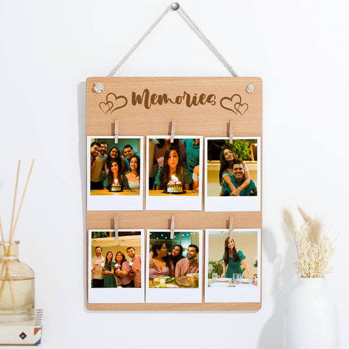 Personalised Wall Mountable Wooden Photo clip Board