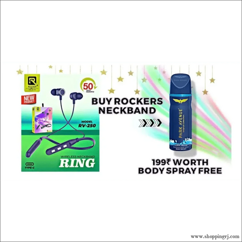 Rockers RV - 250 wireless neckband - neckband - combo OfferRJ mobiles and accessories Thoothukudineckband
