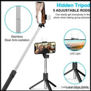 Selfie Stick with Bluetooth 5 Feet Height - Black Related