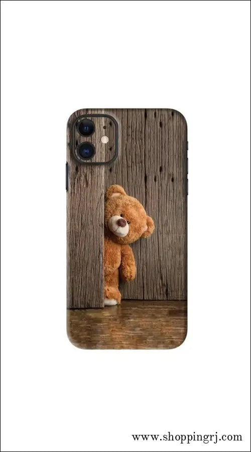 Teddy Wooden Back Skin Wrap - Mobile Skins