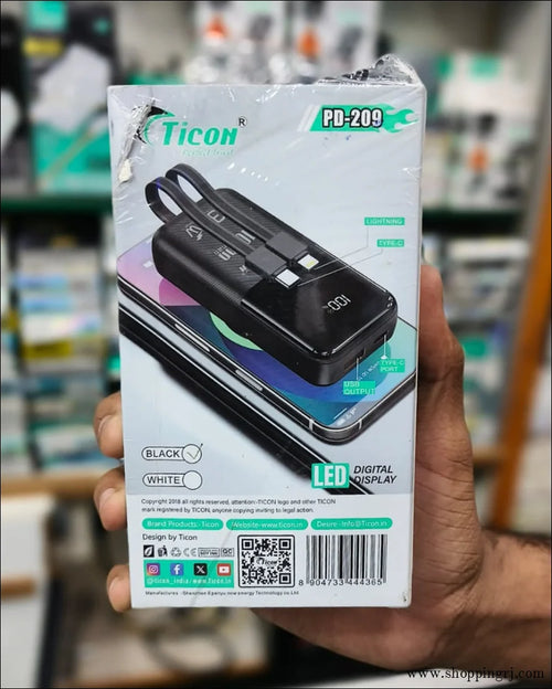 Ticon PD-209 Power Bank – High-Capacity 30W QUICK Fast Charging - Power bank