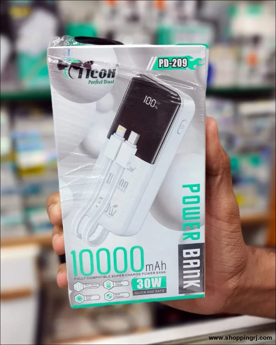 Ticon PD-209 Power Bank – High-Capacity 30W QUICK Fast Charging