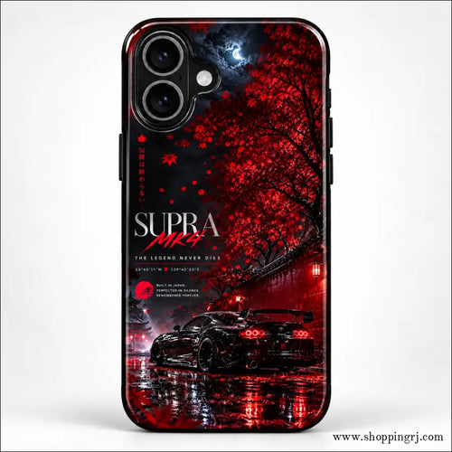 Toyota Supra MK4 Red Sakura Night Glossy Mobile Case RJ-MOTOR 007