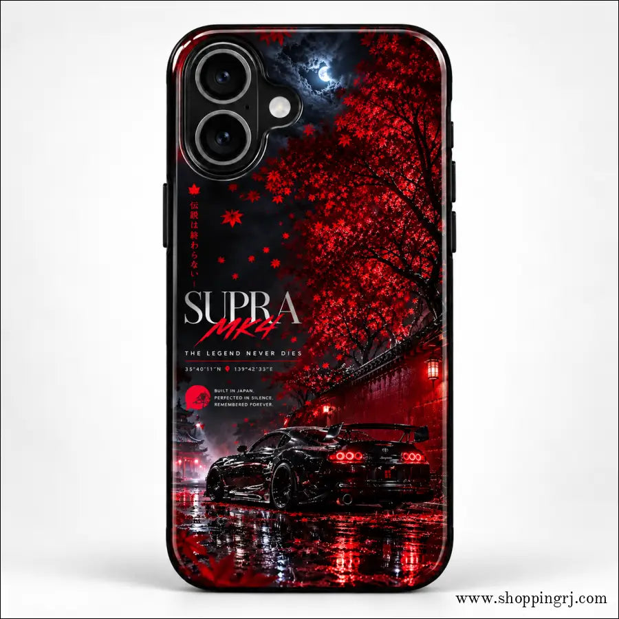 Toyota Supra MK4 Red Sakura Night Glossy Mobile Case RJ-MOTOR 007