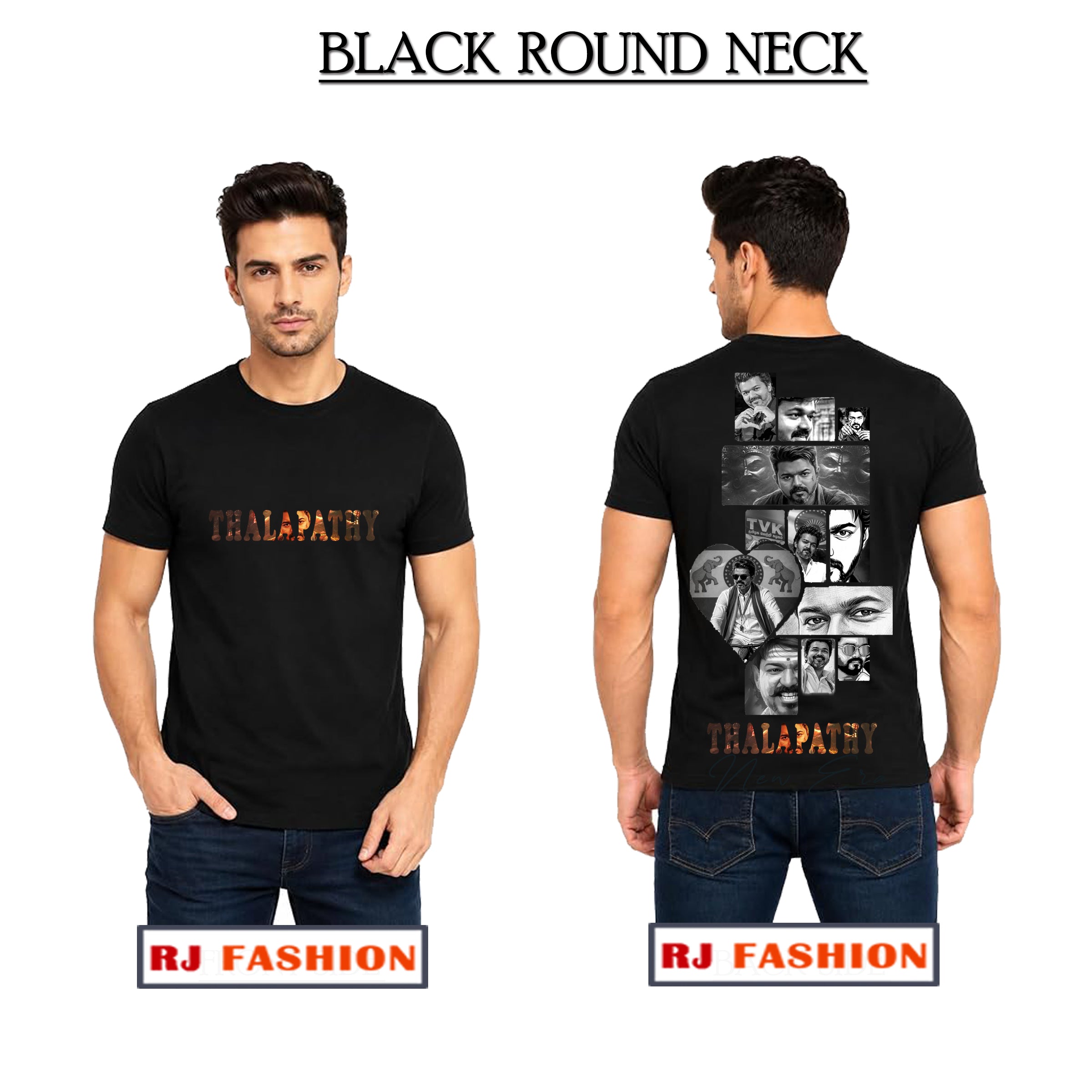 VIJAY ANNA DIFFERENT STYLE BLACK T-SHIRT TVK 14
