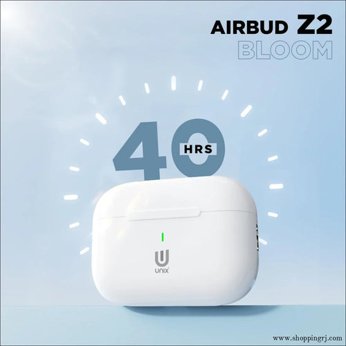 Unix Airbuds Z2 Bloom – ANC True Wireless Earbuds with 40Hr Playtime - White - Earbuds