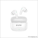 Unix Airbuds Z3 Brizo – 48hr Playtime Enc High Bass Bt 5.4 True Wireless Earbuds with Free Silicone Case - White