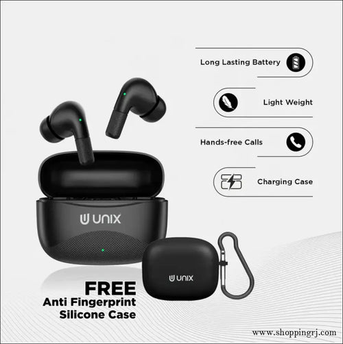 Unix Airbuds Z3 Brizo – 48hr Playtime Enc High Bass Bt 5.4 True Wireless Earbuds with Free Silicone Case