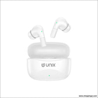 Unix Airbuds Z3 Brizo – 48Hr Playtime ENC High Bass BT 5.4 True Wireless Earbuds with Free Silicone Case - White