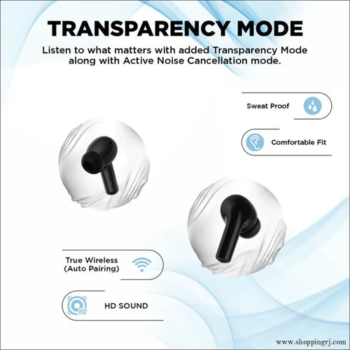 Unix Airbuds Z4 UNO – 40Hr Playtime High Bass BT 5.4 True Wireless Earbuds with 2 MOC IC Protection - Earbuds