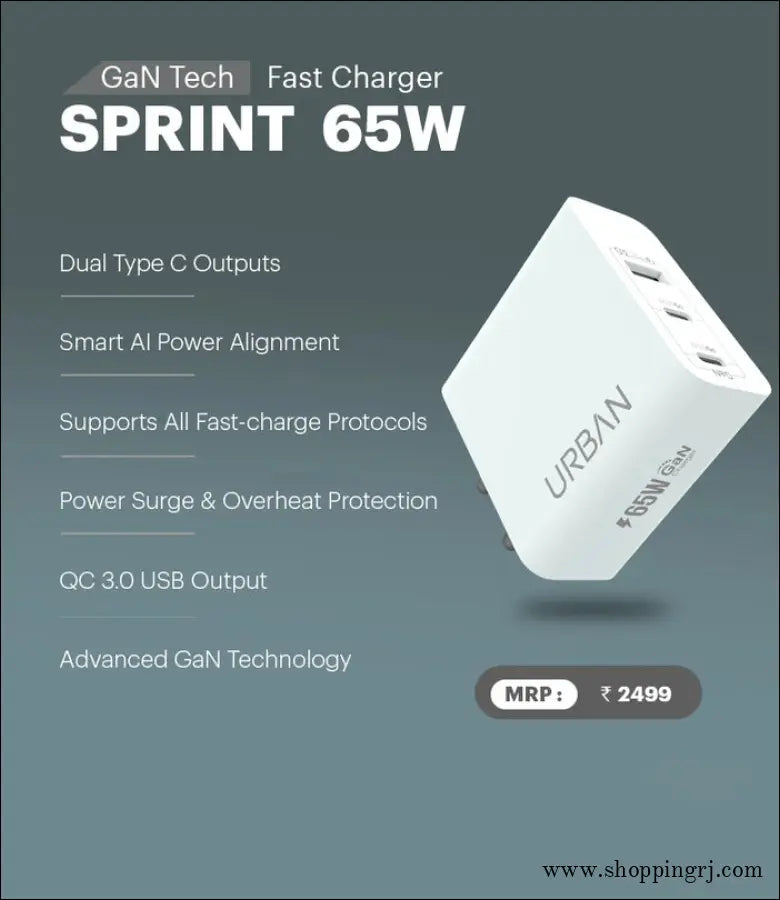 Urban Sprint 65 Fast Charger with Gan Tech - Charger