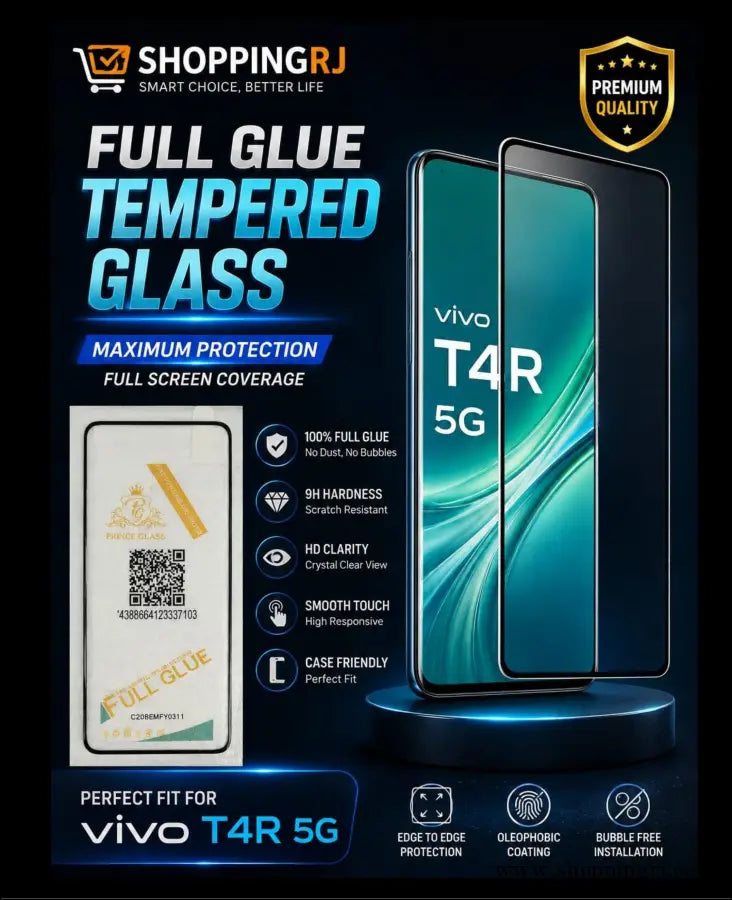 Vivo T4R 5G FULL GLUE TEMPERED GLASS