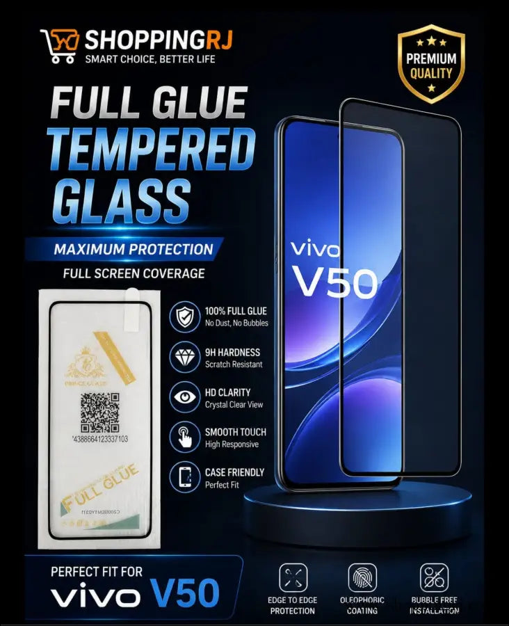 Vivo V50 5G FULL GLUE TEMPERED GLASS