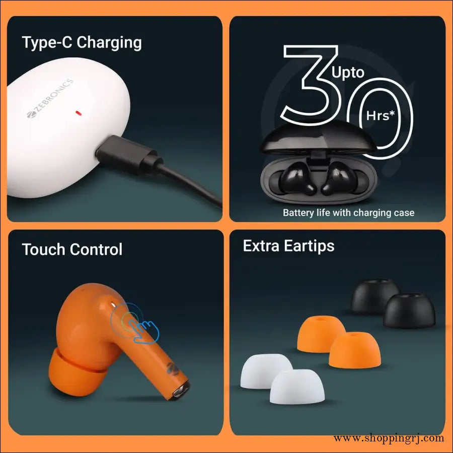 Zeb Pods 121 - V5.4 Tws Earbuds with 30h Enc,gaming Mode (upto 50ms) - Earbuds